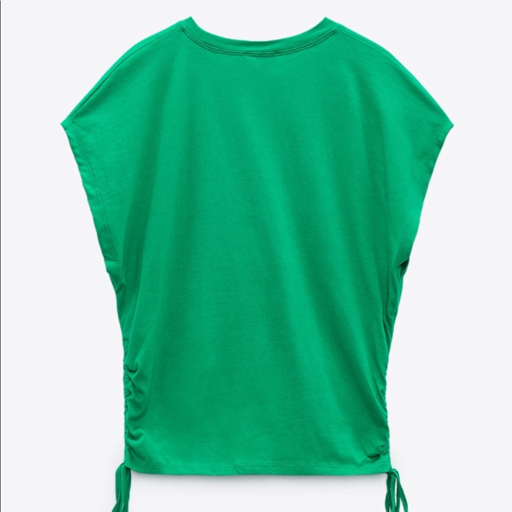 ZARA RUCHED COTTON TOP - Picture 6 of 9